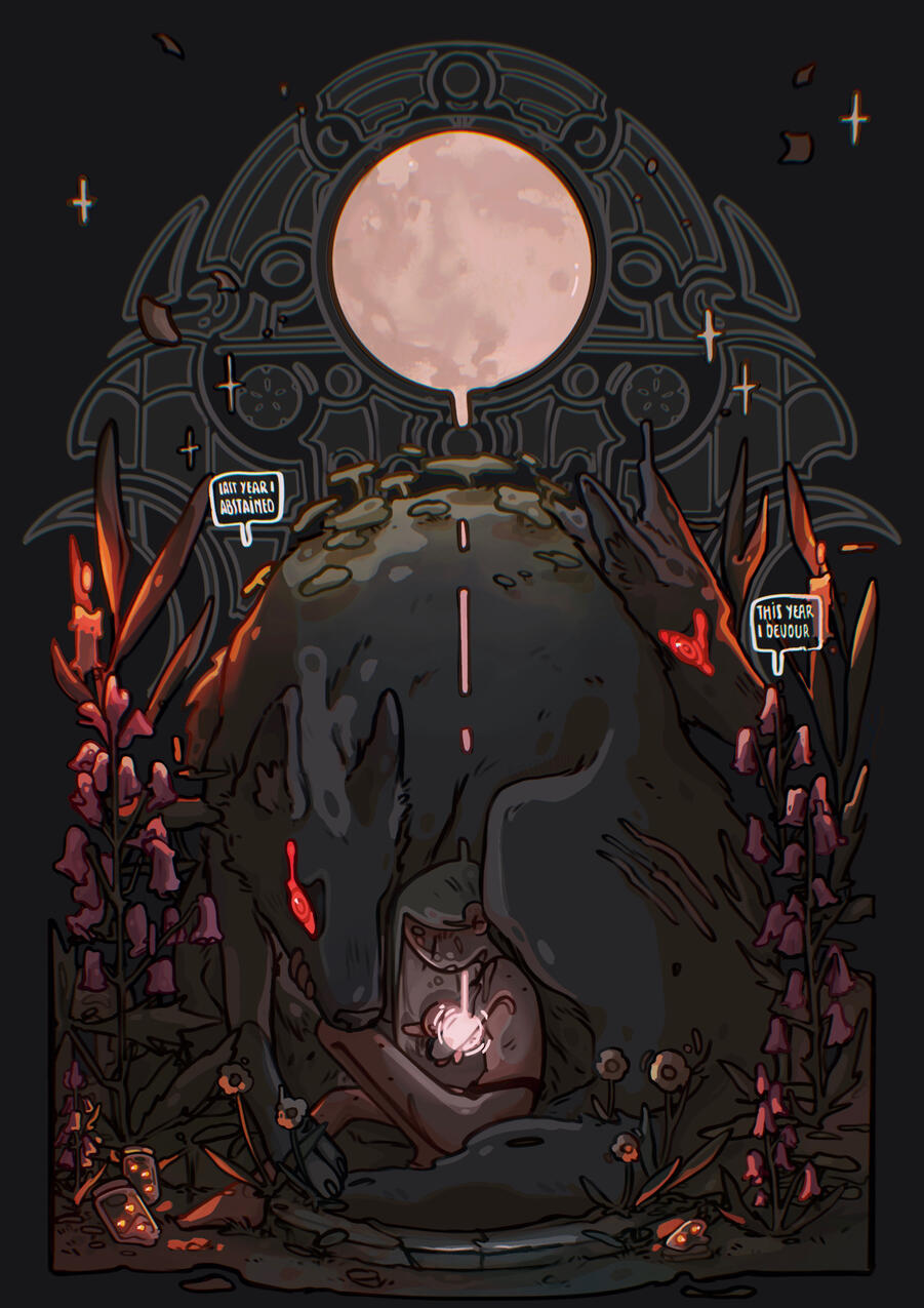 Moonlit conservatory